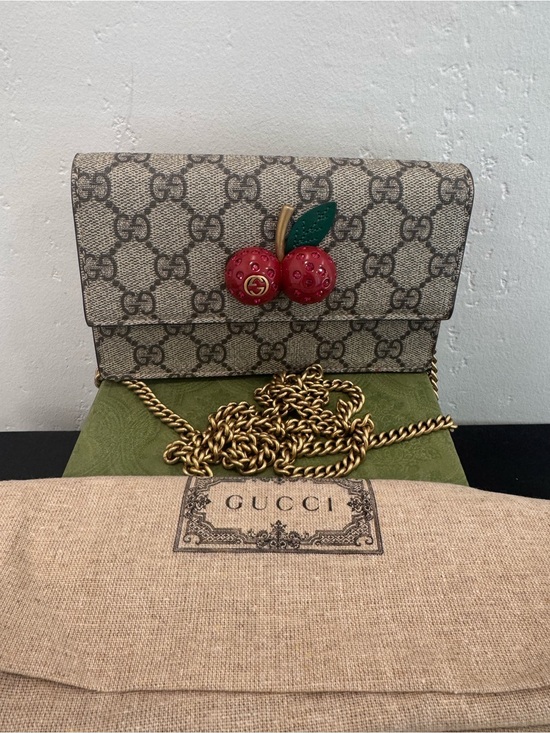 Gucci Handbags - Gucci GG Supreme Cherry Crossbody Bag with box and dusty